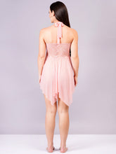 Fleurt Pink Power Net Baby Doll Dress for Women HOBF-BD-138-2-PK