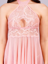 Fleurt Pink Power Net Baby Doll Dress for Women HOBF-BD-138-2-PK