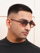 Celebrity Brown Oval Plastic Sunglasses For Men CLSN25-534-02
