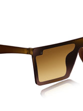 Celebrity Brown Rectangular Plastic Sunglasses For Men CLSN25-6087-02