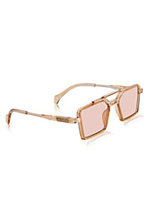 Celebrity Brown Retro-Square Plastic Sunglasses For Men CLSN25-82819-03