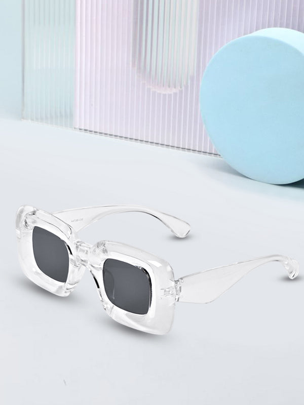 Celebrity White Retro-Square Plastic Sunglasses For Men CLSN25-86744-03