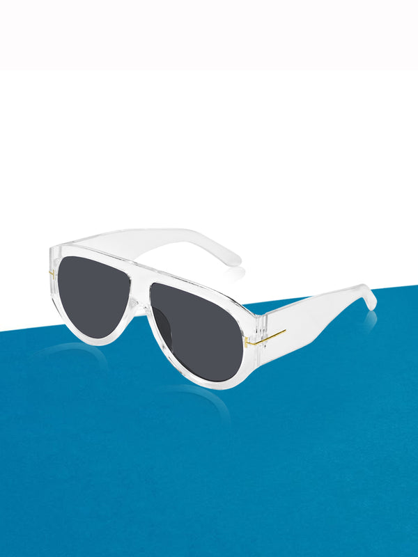 Celebrity White Oversized Plastic Sunglasses For Men CLSN25-V696-03