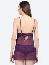 Fleurt Purple Power Net Honey Moon Dress Dress for Women HOBF-BD-0341-PR
