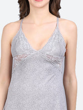 Fleurt Grey Forbe Lycra Premium Baby Doll Dress for Women HOBF-BD-1062-GRY