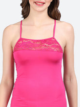 Fleurt Rose Pink Forbe Lycra Baby Doll Dress for Women HOBF-BD-0121-R.PK