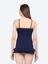 Fleurt Royal Blue Forbe Lycra Baby Doll Dress for Women HOBF-BD-0121-R.BL