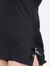 Fleurt Black Forbe Lycra Baby Doll Dress for Women HOBF-BD-0121-BK