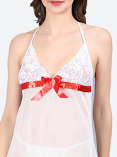 Fleurt Red Spendex Net Baby Doll Dress for Women HOBF-BD-0133-RD