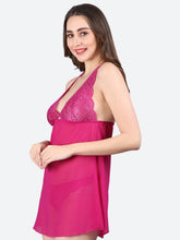 Fleurt Royal Pink Power Net Honey Moon Dress Dress for Women HOBF-BD-99-R.PK