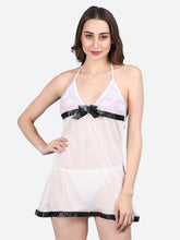 Fleurt Black Spendex Net Baby Doll Dress for Women HOBF-BD-0133-BK