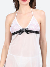 Fleurt Black Spendex Net Baby Doll Dress for Women HOBF-BD-0133-BK