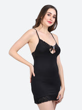 Fleurt Black Forbe Lycra Honey Moon Dress Dress for Women HOBF-BD-0118-BK