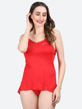 Fleurt Red Forbe Lycra Honey Moon Dress Dress for Women HOBF-BD-0143-RD