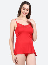 Fleurt Red Forbe Lycra Honey Moon Dress Dress for Women HOBF-BD-0143-RD