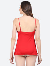 Fleurt Red Forbe Lycra Honey Moon Dress Dress for Women HOBF-BD-0143-RD