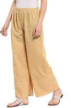 Fleurt Breathable Cotton Chikan Palazzo for Summer HOBK275