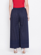 Fleurt Stylish Cotton Chikan Palazzo Pants for Women HOBK279
