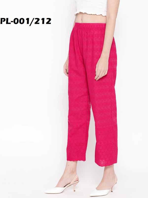 Fleurt  Trendy Cotton Chikan Palazzo – Ethnic & Elegant HOBK280