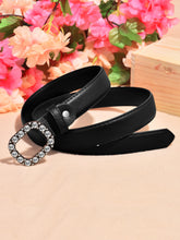 Sandy D Carter Women Black Artificial Leather Stylish Waist Belt for Jeans & Dress SDC-016-BK
