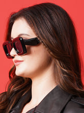 Celebrity Black Retro-Square Plastic Sunglasses For Women CLSN25-86744-01