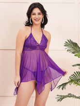 Fleurt Purple Power Net Premium Baby Doll Dress for Women Fleurt25-BD-138-PR