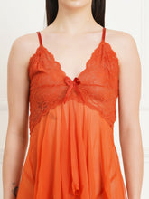 Fleurt Orange Power Net Honey Moon Dress Dress for Women HOBF-138-OR