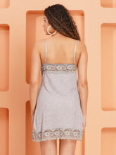 Fleurt Grey Poly Cotton Baby Doll Dress for Women HOBF-BD-240-GRY
