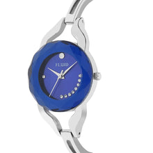 Fluid  Blue Round Metal Strap Analog Watches for Women FLWatch23-007-SL01