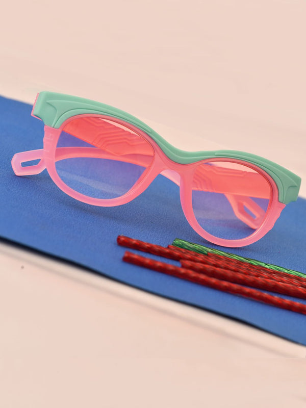 FROGGY Pink Plastic Full Rim UV Protected Stylish Sunglasses For Kids Boys & Girls-8239A-PK