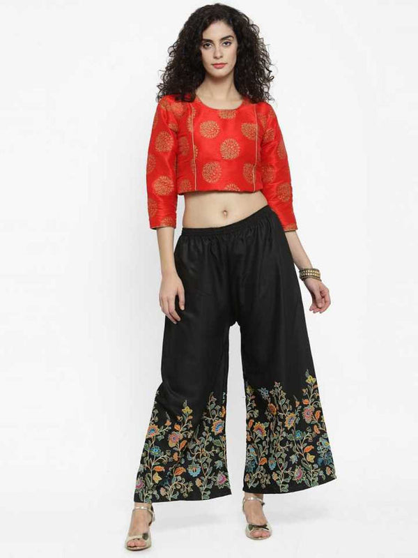 Trendy Half Print Palazzo Pants for Women HOBK291