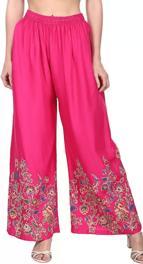 Fleurt Unique Half Print Palazzo for Everyday Fashion HOBK298