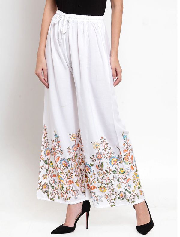 Comfortable Half Print Palazzo in Chic Design HOBK300