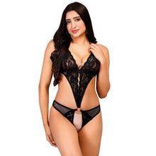 Fleurt Black One Size Polyester Lingerie Set For Women