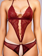 Fleurt Maroon One Size Polyester Lingerie Set For Women