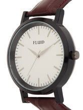FLUID White Leather Strap Watches For Men FLWatch23-804G-WH01