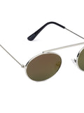 Prime Green Oval One Size Metal UV Sunglasses-OL134GR