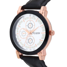 FLUID Black Leather Strap Watches For Men FLWatch23-020-SL01