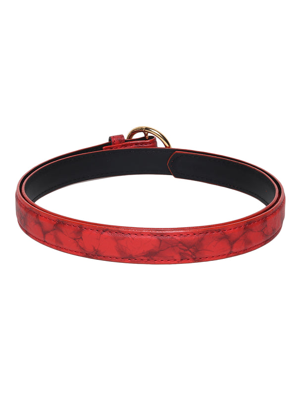 Sandy D Carter Women Red Synthetic Leather Waist Belt for Jeans & Formal Paint SDC-22-530-RD