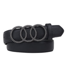 Sandy D Carter Women Black Artificial Leather Stylish Waist Belt for Jeans & Dress SDC-015-BK