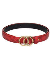 Sandy D Carter Women Red Synthetic Leather Waist Belt for Jeans & Formal Paint SDC-22-532-RD