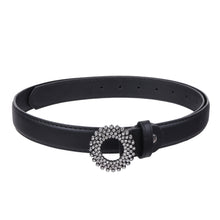 Sandy D Carter Women Black Artificial Leather Stylish Waist Belt for Jeans & Dress SDC-018-BK