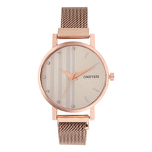 Sandy D Carter Metal Rose Gold Analogue Round Watches for Women_SDC24-71-RG-WH