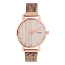 Sandy D Carter Metal Rose Gold Analogue Round Watches for Women_SDC24-71-RG-PK