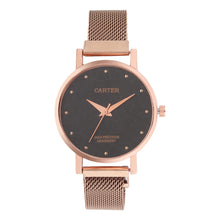 Sandy D Carter Metal Rose Gold Analogue Round Watches for Women_SDC24-76-RG-BK