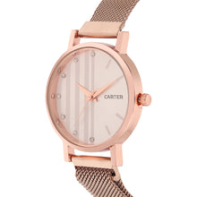Sandy D Carter Metal Rose Gold Analogue Round Watches for Women_SDC24-71-RG-PK