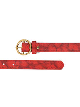 Sandy D Carter Women Red Synthetic Leather Waist Belt for Jeans & Formal Paint SDC-22-530-RD