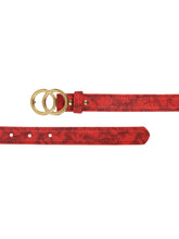 Sandy D Carter Women Red Synthetic Leather Waist Belt for Jeans & Formal Paint SDC-22-532-RD
