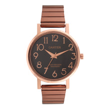 Sandy D Carter Metal Copper Analogue Round Watches for Women_SDC24-83-RG-BK