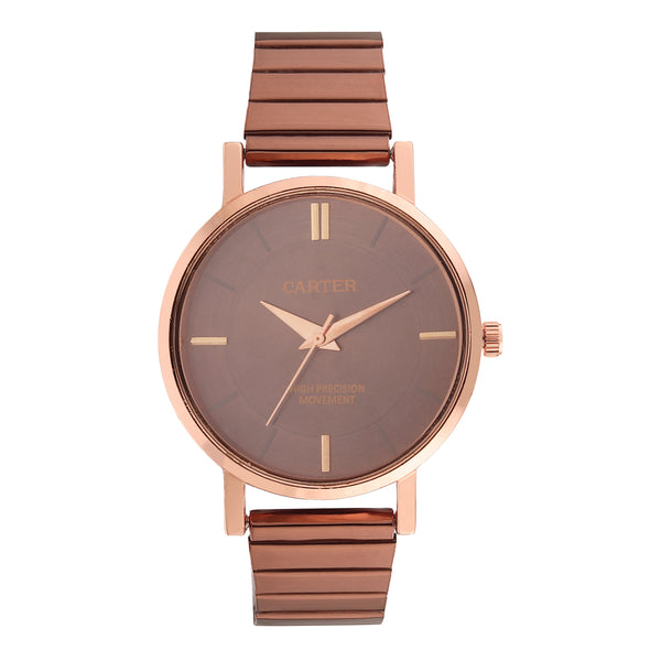 Sandy D Carter Metal Rose Gold Analogue Round Watches for Women_Sandy D Carter-82-RG-BR